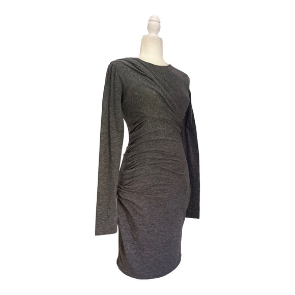 T by Alexander Wang Dress Ruched Long Sleeve Midi Dress - Picture 2 of 5